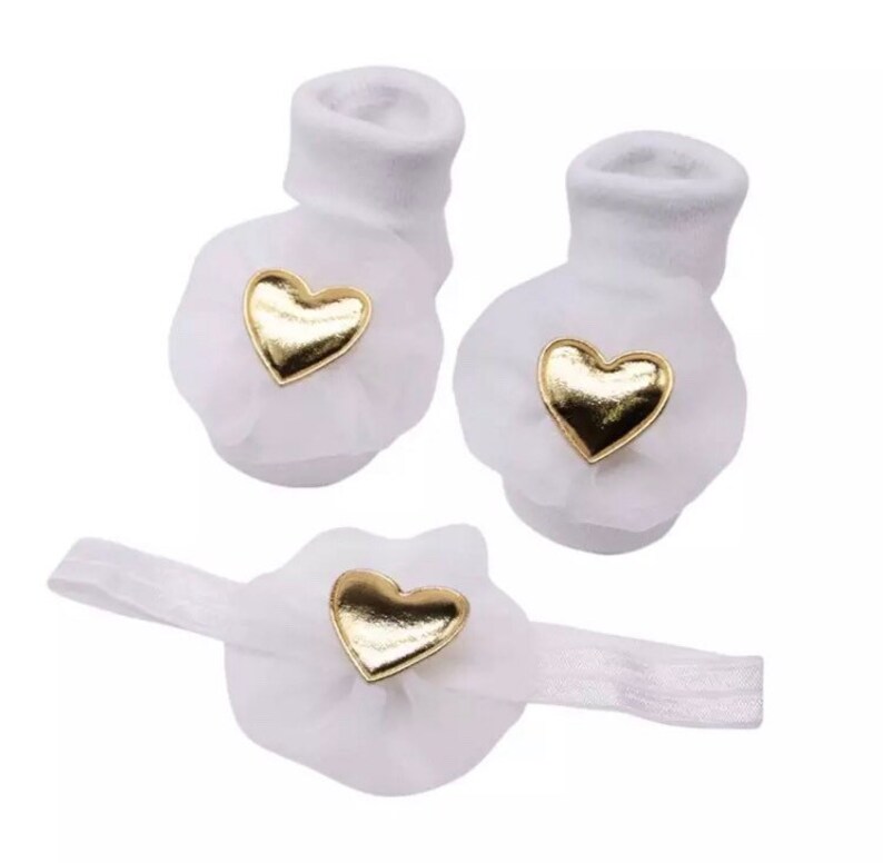 Baby Walker Socks Crown Headband Newborn girl boots White No Slip Cotton Socks with Heart Headband Baby Shoes Baby girl Winter Shocks