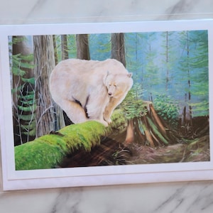 Spirits Bear, Greeting Art Cards, Vancouver Island BC Canada, Blank Inside, By Alyssa Penner