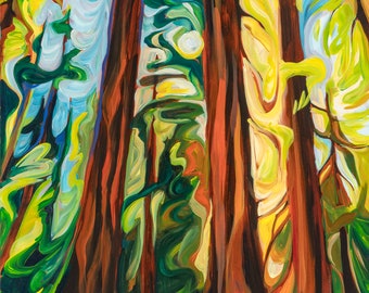 Natures Cathedral Canvas Prints, Giclee, Forest Landscape Art, Canadian Painting