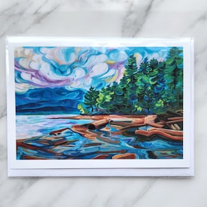 Carte de voeux Journée à la plage, île de Vancouver, Colombie-Britannique, paysage, océan, par Alyssa Penner