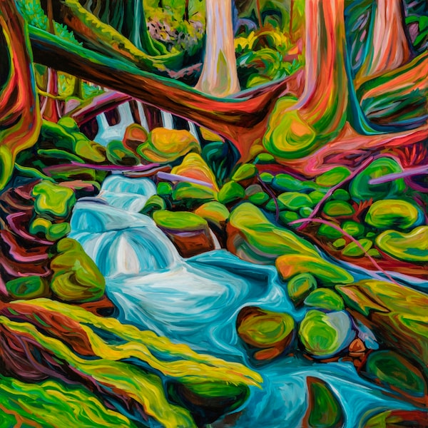 Stokes Falls Original Painting, By Canadian Artist Alyssa Penner