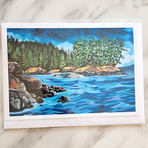 Cartão de saudação Quadra Island Waves Vancouver Island BC Canadá, em branco por dentro, por Alyssa Penner
