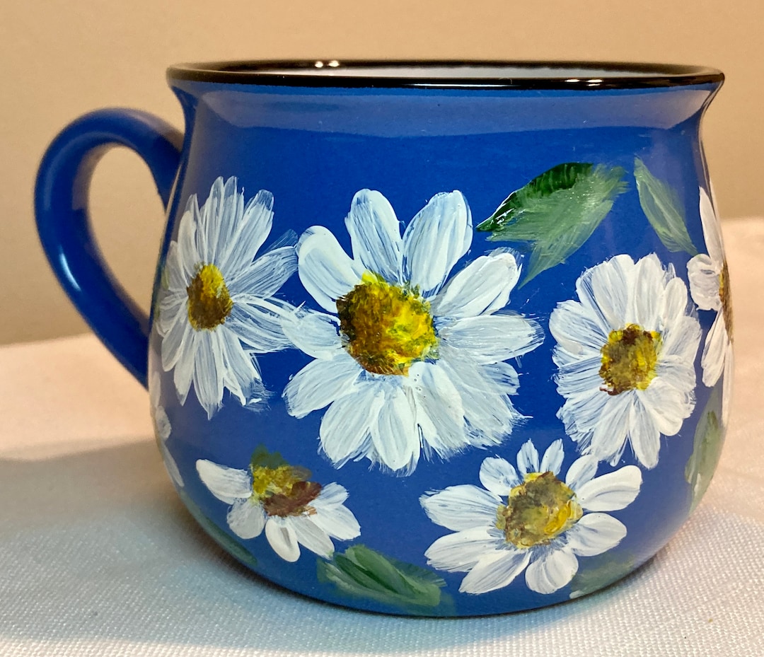 Hand Painted Mug, Ceramic Coffee Mug , Wild Flowers Cup, Coffee Mug, Tea Mug , Summer , Spring