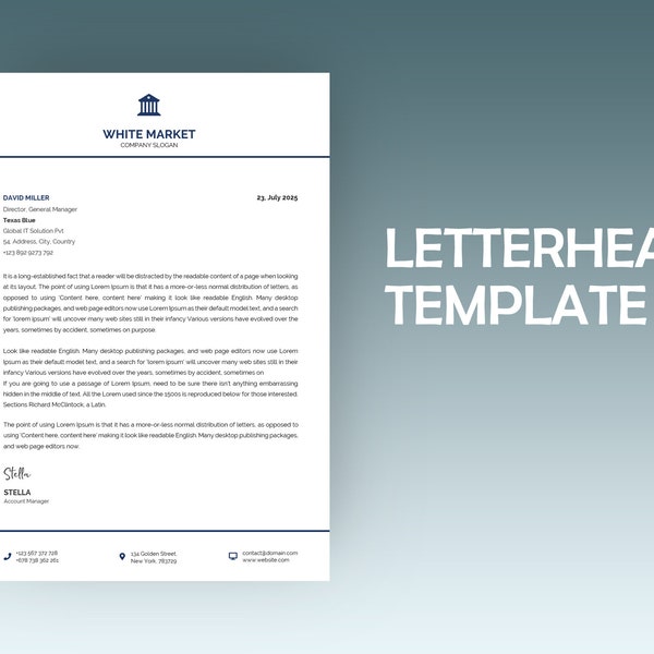 Letterhead Template, Business Letterhead, Editable Letterhead Template,  Letterhead Design, Letterhead in Word, Letterhead Template 2024