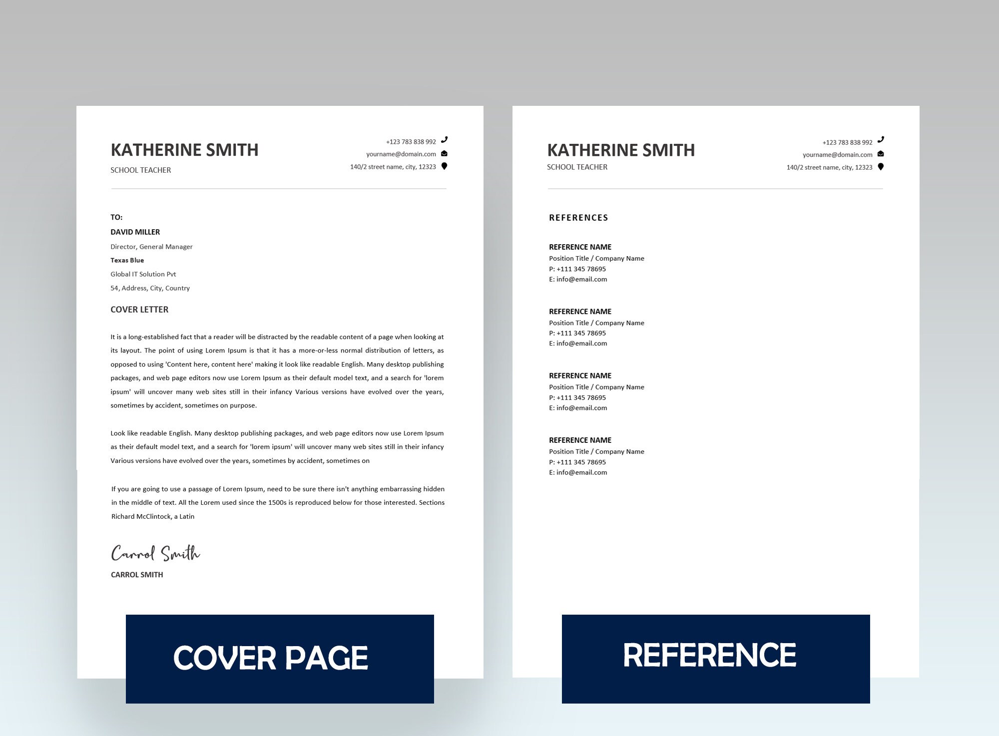 Teacher Resume Template Word, Teaching Resume, Professional Resume for