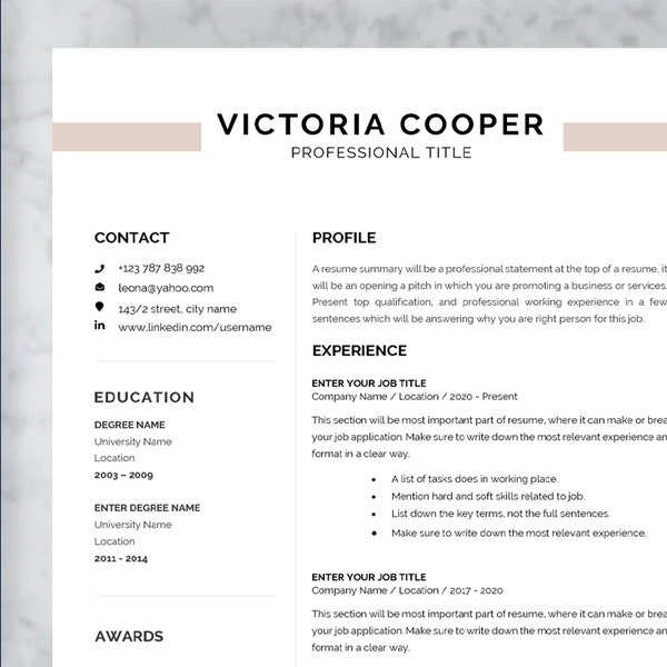 Registered Nurse Resume Etsy Registered Nurse Resume Etsy
