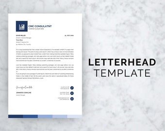 Briefkopf Vorlage, Business Letterhead Vorlage, Letterhead Design, Bearbeitbarer Briefkopf, druckbarer Briefkopf, A4 und US Letter size