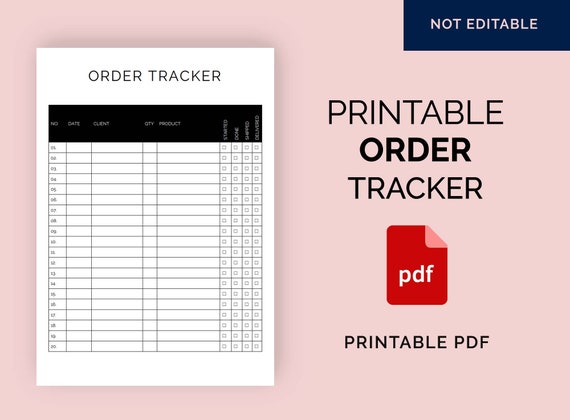 Printable Order Tracker Order Tracking Template PDF - Etsy