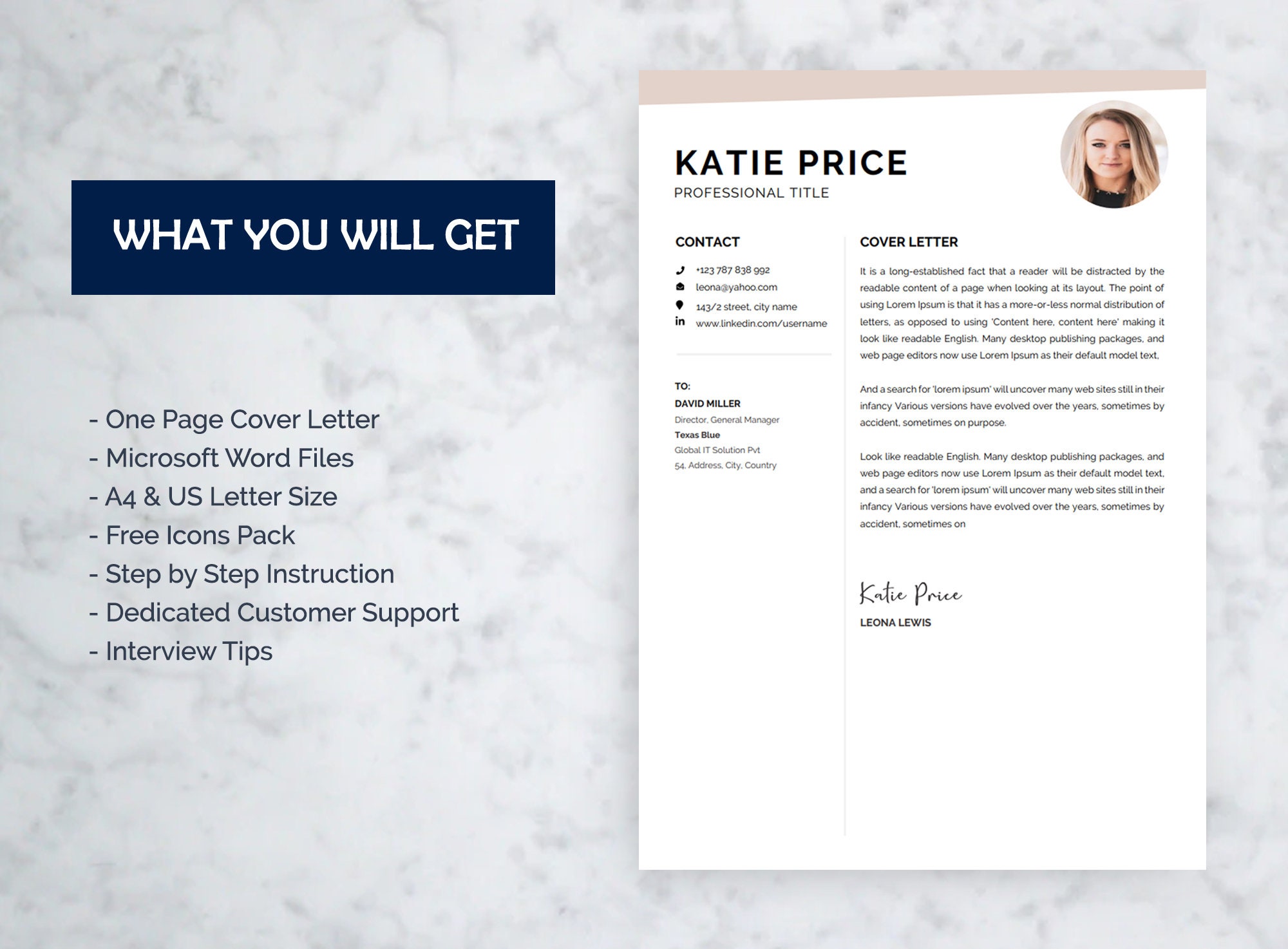 Cover Letter Template Microsoft Word, Cover Letter Template With Sample