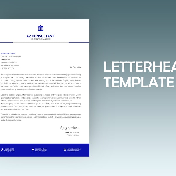 Professional Letterhead, Business Letterhead Template, Editable Letterhead Template Instant Download, Letterhead Business, Letterhead Design