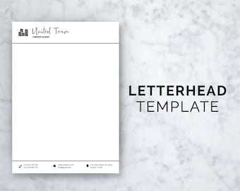 Personal Letterhead Template, Letter Head Template, Personal Letterhead Design, Custom Letterhead Design, Letterhead Instant Download