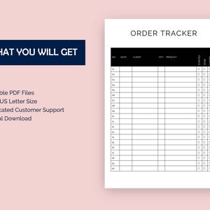 Printable Order Tracker, Order Tracking Template PDF Printable, Minimal ...
