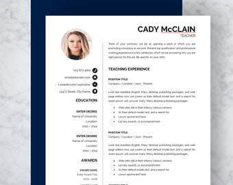 Teacher Resume Template, Teaching CV Template, Resume For Teacher, Teacher CV, Professional Resume For Teacher, School Teacher CV