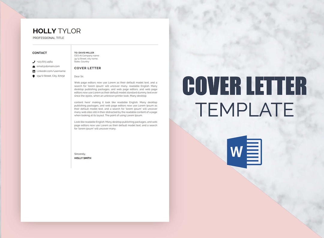 Professional Resume Cover Letter Template Cover Letter Etsy