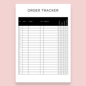 Printable Order Tracker, Order Tracking Template PDF Printable, Minimal ...