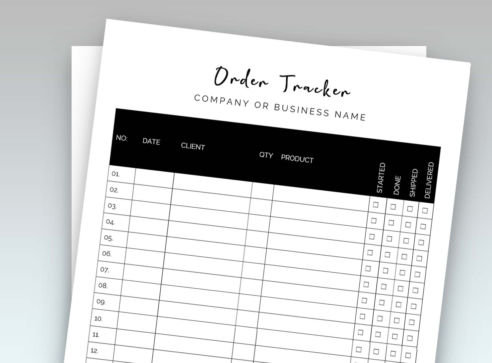 Printable Order Tracker Template, Editable Order Tracker Form, Small Business Tracker, Custom ...