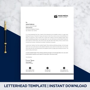Letterhead Template Company Letterhead Template Business Etsy