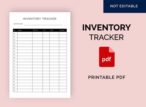 Printable Inventory Tracker Inventory Management Template - Etsy