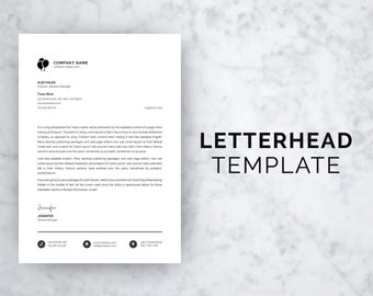 Letterhead Template, Company Letterhead Template, Professional Letterhead, Editable Letterhead, Business Letterhead Letterhead Business