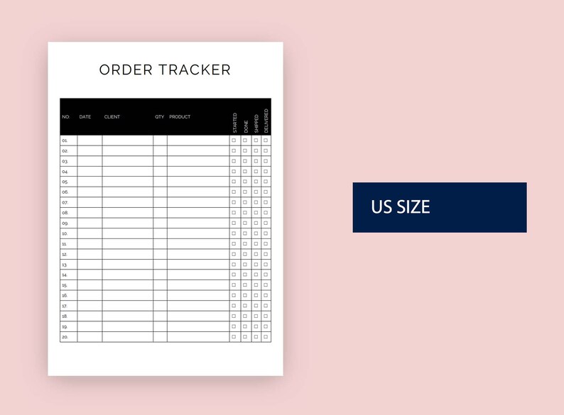 Printable Order Tracker Order Tracking Template PDF - Etsy