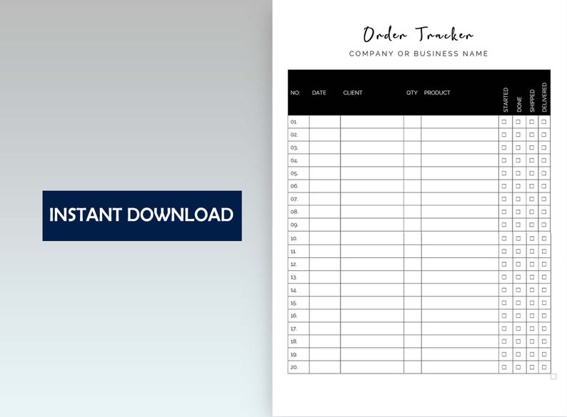 Printable Order Tracker Template Editable Order Tracker Form - Etsy