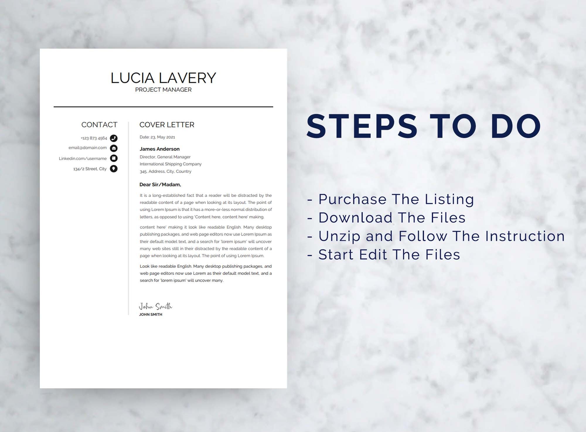 Professional Resume Cover Page - Il Fullxfull.4146358405 T7tq 