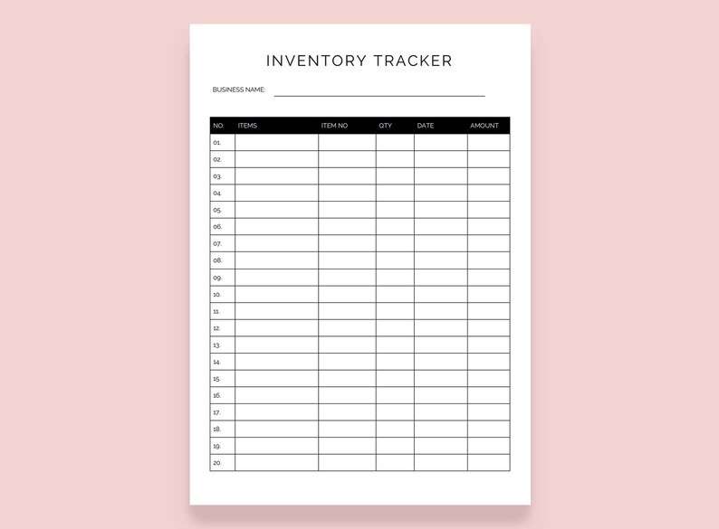 Printable Inventory Tracker, Inventory Management Template Printable, Inventory Sheet, Inventory ...
