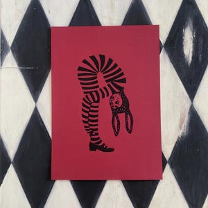 Topsy-turvy  Lino print