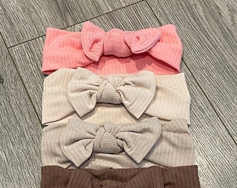 Nylon elastisch haar tulband baby peuter kinderen hoofd wrap boog pasgeboren baby haaraccessoires gebreide gestreepte hoofdbanden voor babymeisjes