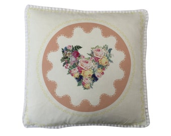 Pom pom pillow sham | Etsy Flowers & Heart Pillowcase Shams (With