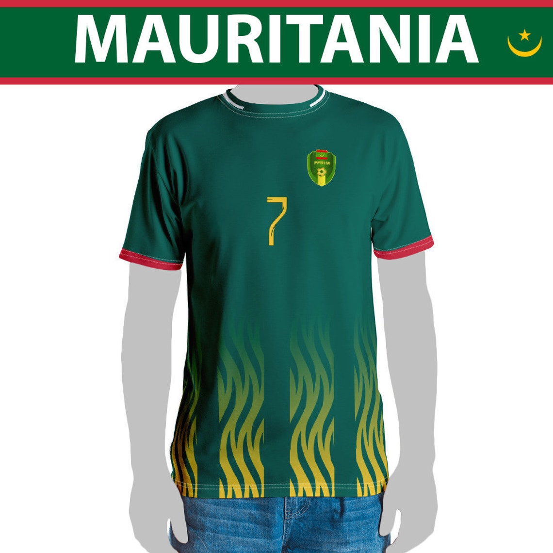 Custom Mauritania National Replica Football Soccer Jersey - Etsy