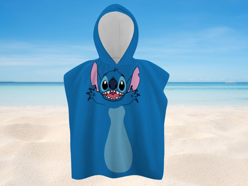 Custom Stitch Hooded Kids Bath Towel: Personalized Terry Cloth Cloak image 5