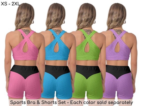 Anime Girls Inspired Yoga Set, Sports Bra & Shorts, Halloween