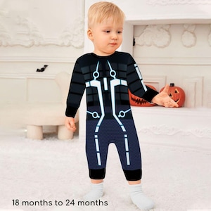 Tron Legacy Toddler Baby Creeper Baby&#39;s Long or Short Sleeve Romper Tron Ride Halloween Cosplay Costume Baby Gifts ++Y