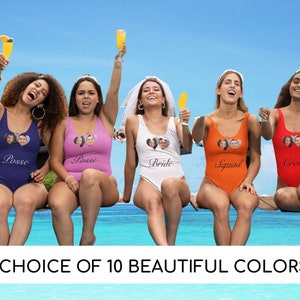 Bachelorette Party Bride Squad with Hearts Swimsuit ++N