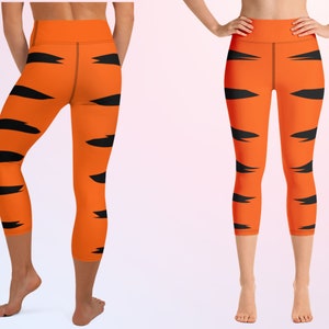 Winnie the Pooh Tigger with Tail Sports Activewear, Halloween, Cosplay, Gift for Her, Birthday Gift, Birthday Party, Plus Size Leggings image 8