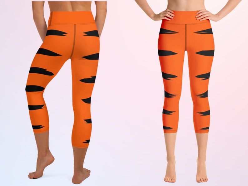 Winnie the Pooh Tigger with Tail Sports Activewear, Halloween, Cosplay, Gift for Her, Birthday Gift, Birthday Party, Plus Size Leggings image 8