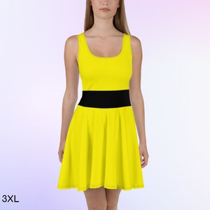 Anime Girls Power Girls Princess Morebucks Comics Super Heroes Halloween Cosplay Yellow Dress ++Y