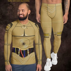 スターウォーズ C-3PO メンズ ラッシュガード＆レギンス アドベンチャーズ ドロイド ランニングコスチューム ハロウィン コスプレ