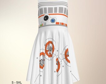 BB-8 Inspired Girls Skater Dress: Star Wars Cosplay Costume