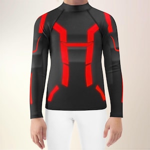 Tron Ares Endgame, Running Costume | Fitted Sports Set for Kids | Rash Guard, Leggings & Shirt