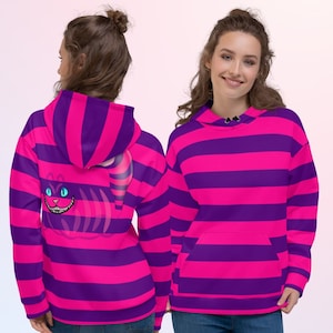 Alice in Wonderland Cheshire Cat Unisex Hoodie Halloween Hoodie Cosplay Sweatshirt Birthday Gift Theme Party Sweater Mad Hatter Cat&#39;s Tail