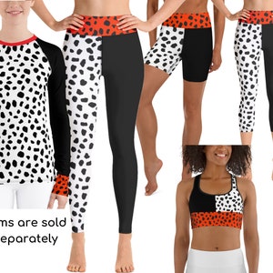 Cruel lady Inspired Rash Guard, Sports Bra, Yoga Leggings Capris & Shorts, Cosplay, Halloween, Running Villain, Halloween, Gift for Her ++Y