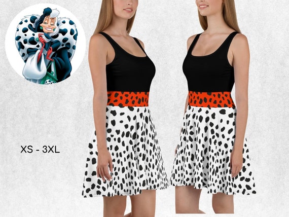 Cruel Lady De Ville Inspired Skater Dress, Woman Cosplay, 101 Dalmatians  Halloween Costume, Disny Villain, Disnybound, Disny Dapper Day -   Denmark