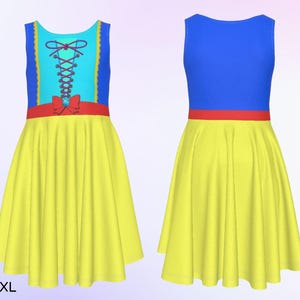 Snow White Girls Skater Dress, Girls Princess Dress, Gift for Daughter, Gift for Her, Birthday Gift, Halloween Costumes, Halloween, Cosplay