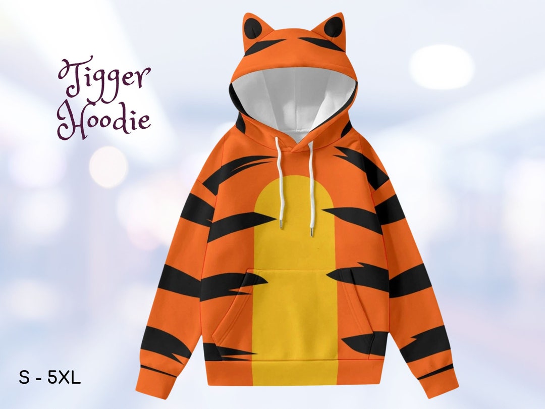 Winnie the Pooh TIGGER Lightweight Hoodie With Ears, Gift for Her