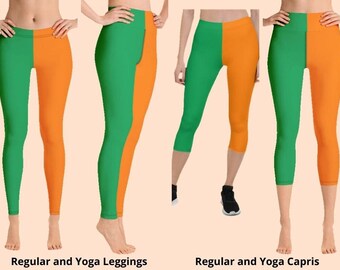Irish Flag Leggings, St Paddys Day Yoga Pants, I