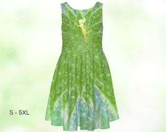Abito da pattinatore senza maniche per bambini di Trilli, fata, costume di Halloween, Peter Pan,