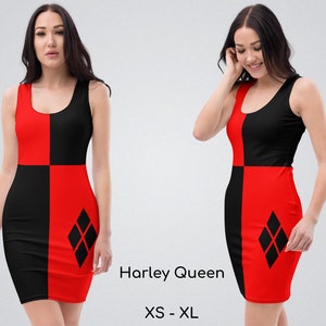 Queen of Diamonds Bodycon Dress, Harlequin, Cosplay Costume, Gift for Her ++Y