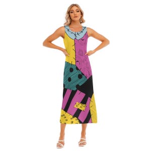 Vestido largo sin mangas para mujer NBC Sally, parches y trapos